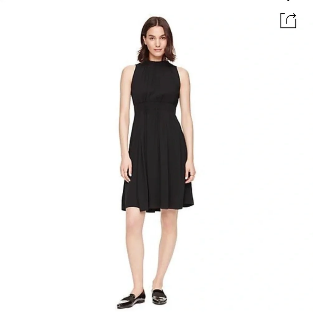 New - Kate Spade crepe tie back dress in black with side pockets - Picture 1 of 5
